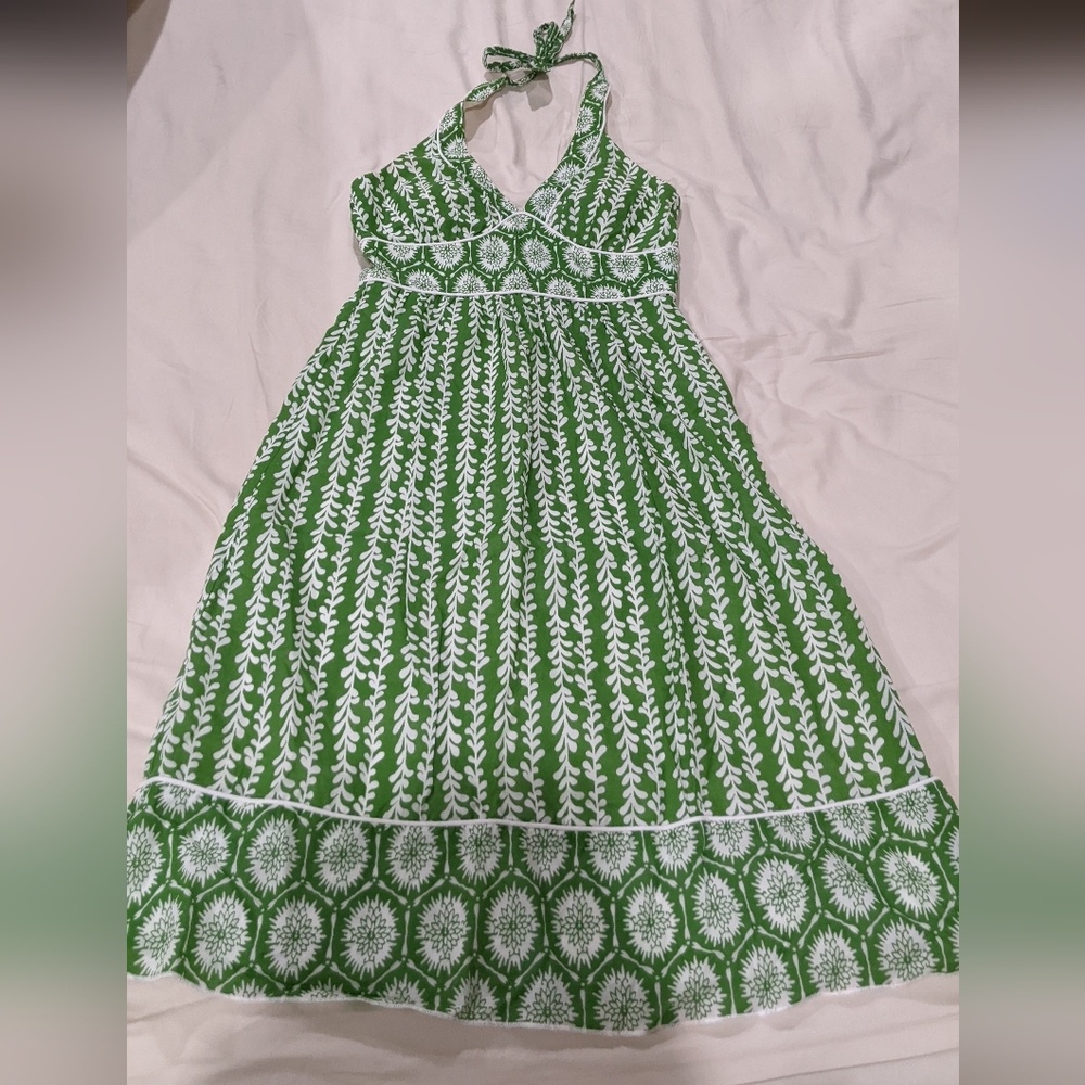 Green halter dress